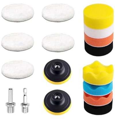 Polijst Pads Set - Schuim Spons - Auto Detailen - 17 Delig - 80mm Diameter - Multicolor