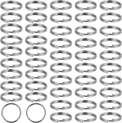 Kleine Sleutelhangers van 10mm - 50 Stuks Dubbele Lussen Rvs Sleuterringen voor Sleutels Organiseren en Handige Toepassingen