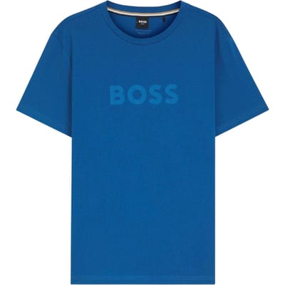 Boss Heren T-shirt katoen met logo (Blauw)