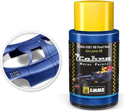 AMMO by Mig Jimenez Hobbyverf Acrylverf - MIG 0351 Cobra Motor Paints - RB Pearl Blue - Matt - Acryl - 30ml Verf potje - 30 ml