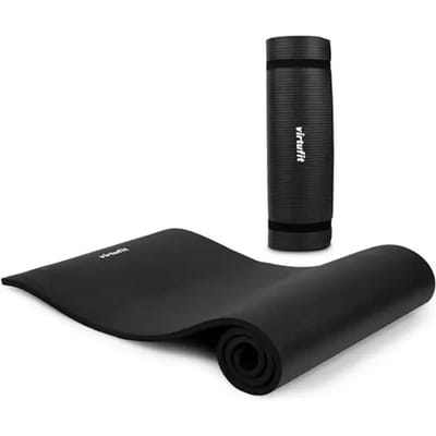 VirtuFit NBR Fitnessmat - Zwart - 180 x 60 x 1,5 cm - Duurzaam en slijtvast NBR-materiaal - Antislip Structuur - Schokabsorberend - Yogamat - Sportmat - Trainingsmat