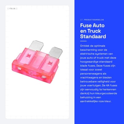 Dailygoods - Fuse - Auto en Truck - Standaard bescherming - Roze - 4A - Set van 25 - Geschikt voor voertuigen - 4 Ampere