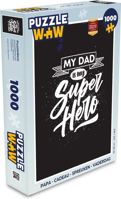 Puzzel Vader - My dad is my superhero - Quotes - Spreuken - Legpuzzel - Puzzel 1000 stukjes volwassenen - Vaderdag cadeautje - Cadeau voor vader en papa