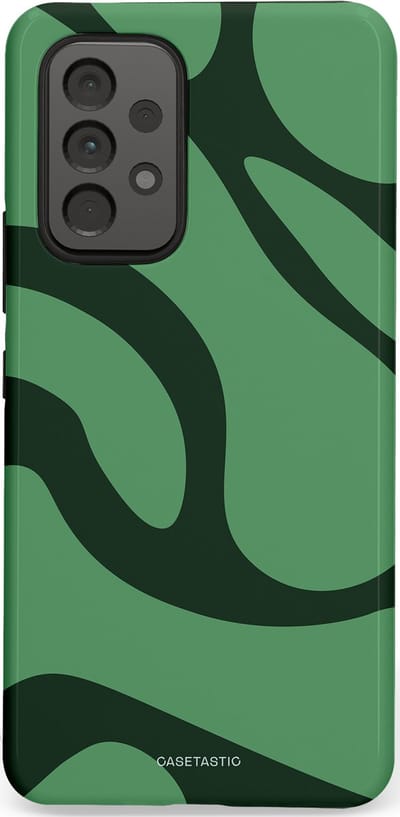 Casetastic hoesje geschikt voor Samsung Galaxy A53 (2022) 5G - Dubbellaagse bescherming - Khakigroene Bos Blobs - Fashion Case - Saliegroen Donkergrijs