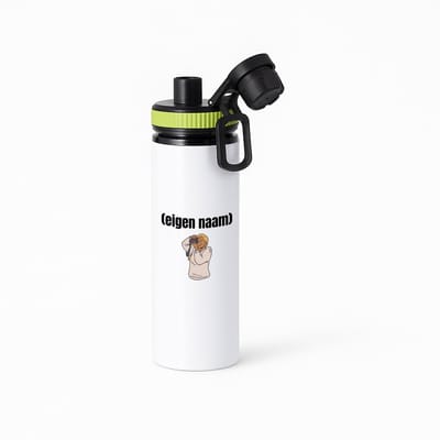 Hacebo® - fotograaf vrouw met eigen naam waterfles met draaidop groen - Fotograaf - fotografen - leuk cadeau voor iemand die houd van foto's maken - cadeau - kado - water fles - 850ML