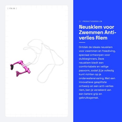 Dailygoods- Neusklem Zwemmen met Draagband - Neuspluggen voor Freediving - Antislip Siliconen - Comfortabel Split-Ontwerp - Verstelbaar - Goede Prestaties - Neusplug