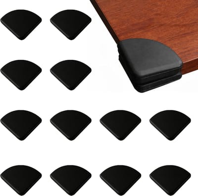 Set van 12 hoekbeschermers voor baby's, zwart, schokbestendige randbescherming van zachte siliconen, voor meubels en tafels, kinderbeveiliging met sterk 3M plakband zonder resten achter te