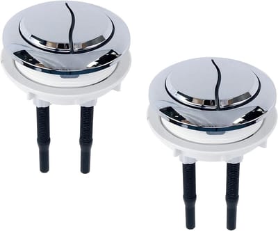 Toilet Drukknop - Spoelknop - Toilet Reparatie - Dubbele Spoeling - 58mm Schroefdraad - Zilverkleurig