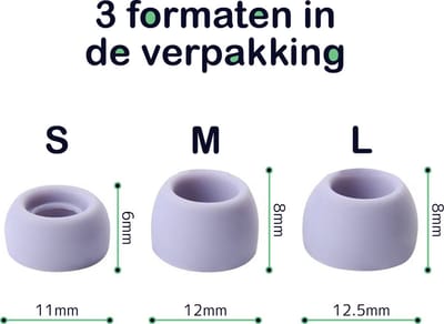Scoby - Siliconen Tips Geschikt voor Samsung Galaxy Buds Pro - Earbuds Tips - Optimale Pasvorm - 3 Maten - Paars