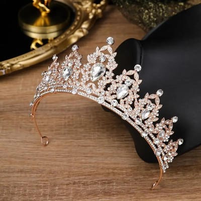 Kinderen Prinsessenkroon Kristallen Tiara Meisjes Haaraccessoires High-end Sfeer Dansoptreden Verjaardagscadeau Kroon brown
