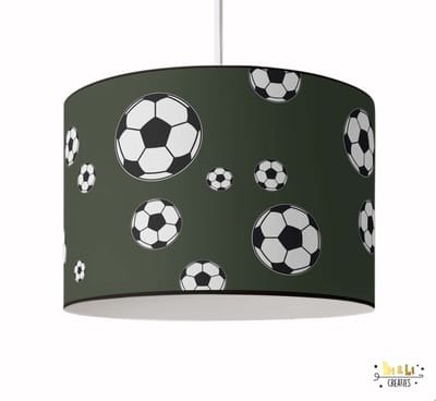Hanglamp voetbal - kinder & babykamer - lampen - Groen - Olijfgroen - kunststof - 30x25cm - excl. lichtbron