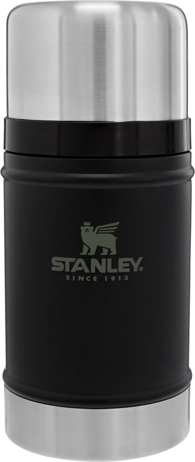 Stanley Classic Legendary Food Jar 0.7L - Thermos Lunchbox Houdt 15 Uur Warm - Deksel Dient Als Kom - Lekvrije Voedselcontainer - BPA-Vrij - Vaatwasserbestendig - Matte Black