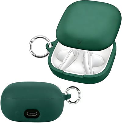 Schokbestendige Liquid Silicone Hoes voor Soundcore Liberty Buds - Beschermende Bluetooth Oordopjes Tas in Groen