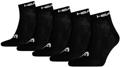 HEAD unisex 5P quartersokken elements zwart