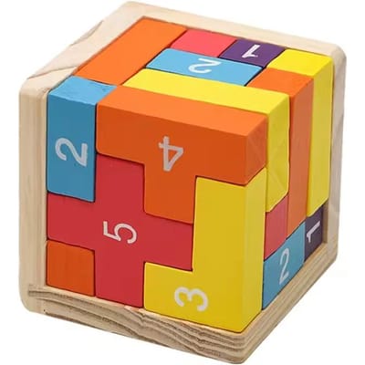 3D Luban Kubus Puzzel Houten Speelgoed Breinbreker Leuke Educatieve IQ Spel Cadeau voor Kinderen Volwassenen Geestelijke Uitdaging