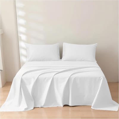 Kingsize Plat Laken Wit 100% Egyptisch Katoen 300 Draaddichtheid Hotelkwaliteit