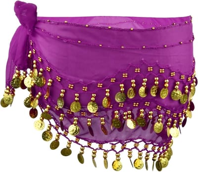 Chiffon Buikdansrok met Gouden Munten voor Feestelijke Shows en Dansoptredens, Perfecte Accessoire voor Buikdansers