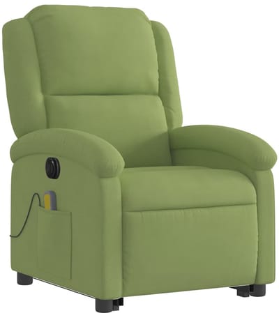Massagestoel - Relaxfauteuil - Zetel - Sta op stoel elektrisch - Stof - 1 persoons - Met armleuning - Zeer comfortabel - Elektrisch - Lichtgroen
