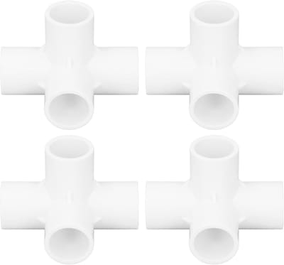 PVC Buisfitting Elleboog - Rechterhoek Connector - Meubelbouw - Vierweg Verbinding - 25 Mm Binnendiameter - Wit