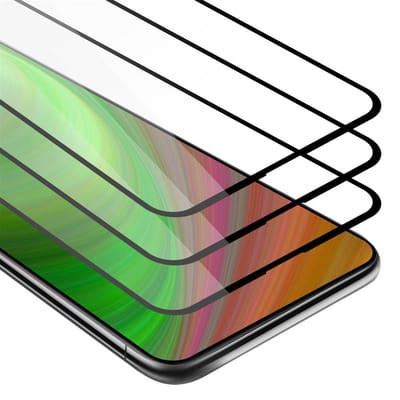 Cadorabo 3x Screenprotector geschikt voor Honor MAGIC 2 Volledig scherm pantserfolie Beschermfolie in TRANSPARANT met ZWART - Getemperd (Tempered) Display beschermend glas in 9H hardheid met 3D Touch