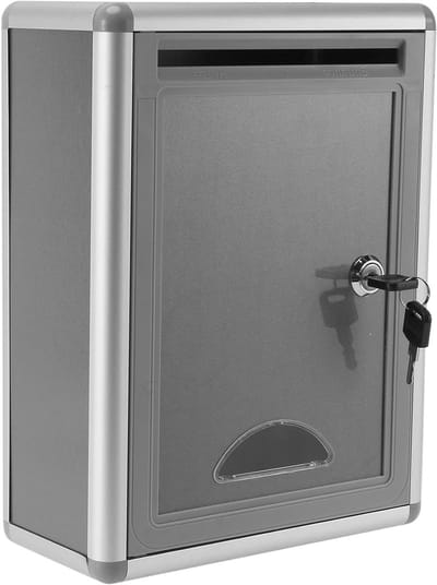 Brievenbus Decoratie - Post Box - Post Ontvangen - Afsluitbaar Ontwerp - 21.5 cm Breed - Zilverkleurig