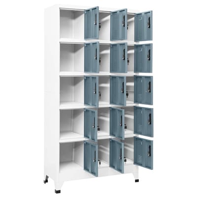 vidaXL - Lockerkast - 90x40x180 - cm - staal - lichtgrijs - en - donkergrijs