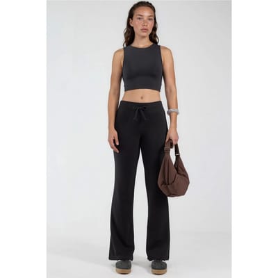 Elastische Taille Flared Leg Broek