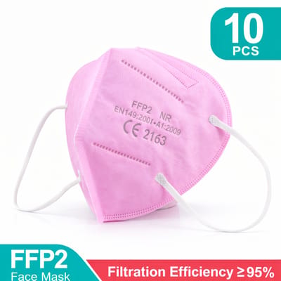 10 x Roze FFP2 NR Mondmaskers Zhongnan – KN95 – CE 2163 – EN 149:2001+A1:2009 Gecertificeerd