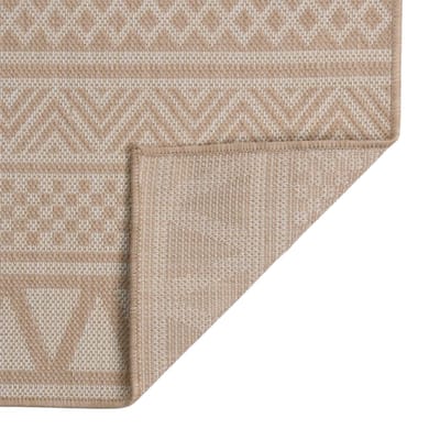 vidaXL - Buitenkleed - met - patroon - platgeweven - 80x150 - cm - bruin