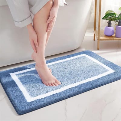 Badkamermat - Douchemat Vloerkleed - Zacht Lopen - Extra Zacht Absorberend - 40x60 cm - Blauw