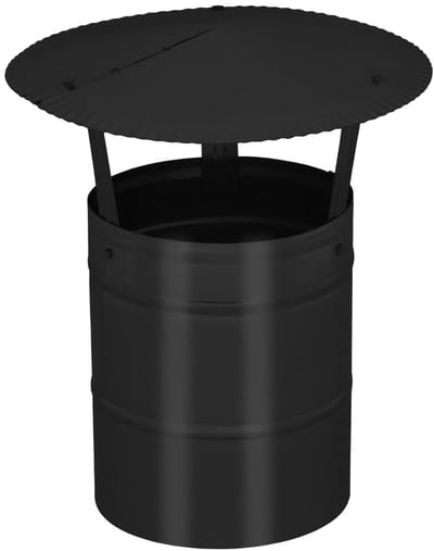 KOTARBAU® Schoorsteenkap, Schoorsteenafdekking, Verzinkt Staal en Poedergecoat Staal, ? 160 mm, Zwart, Regenhoes voor Schoorsteen, Rookkanaal Kap, Schoorsteenkappen, Rostbestendig