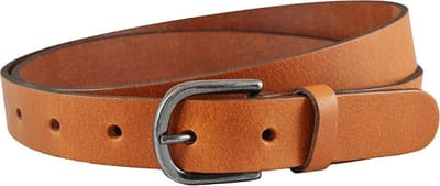 Landley Leren Riem met afgeronde gesp – 3 cm - Damesriem / Herenriem – Echt Leer – Cognac - Riemmaat 85