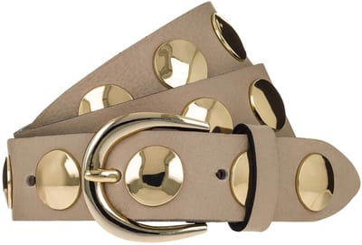 b.belt Leren riem Luna Gold Leather Belt W100 Cream Taupe