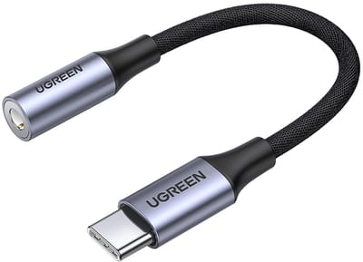 Ugreen - Mini Jack 3.5 mm (female) naar USB C (male) - Koptelefoon adapter - Grijs