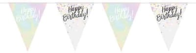 Folat - Vlaggenlijn Happy Birthday Iridescent 4mtr
