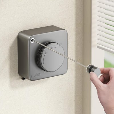 Ynkkvre - Waslijn - Wasdraad - Uittrekbare Waslijn - Wanddroogrek - Stalen Gevlochten - Anti-doorhang Ontwerp - Maximale Lengte 4,6 Meter - Draagvermogen tot 18 kg - Roestvrij Stalen Kabel - Eenvoudige Installatie