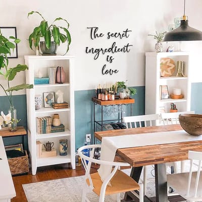 Metalen Wanddecoratie Tekst “The Secret Ingredient Is Love” – 3D Wandkunst