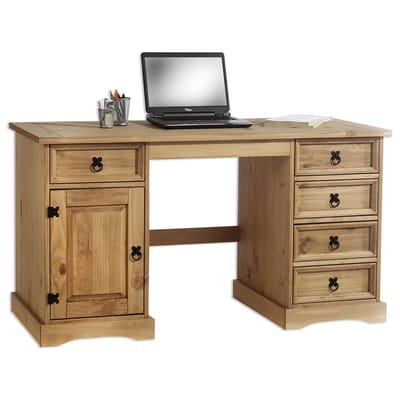 Mexicaans bureau TEQUILA van massief hout - naturel