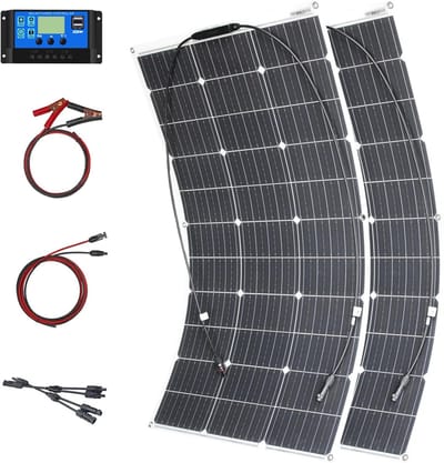 Flexibel Zonnepaneel - Draagbaar Energiepaneel - Mobiele Stroomvoorziening - Hoge Efficiëntie Monocellen - 200W 12V