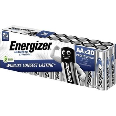 Energizer Ultimate FR6 AA batterij (penlite) Lithium 3000 mAh 1.5 V 20 stuk(s)