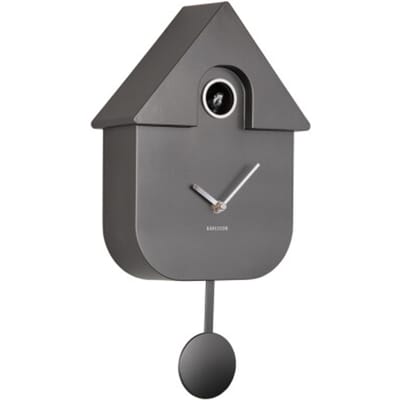 Karlsson - Wandklok Modern Cuckoo Metallic - Metallic dark grey