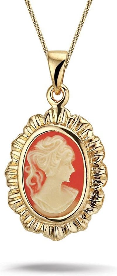 Montebello Ketting Medaillon - 925 Zilver Verguld - Vintage - 15x27mm - 45cm