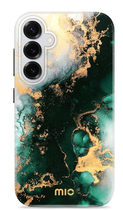 Mio by Mobilize Hoesje geschikt voor Samsung Galaxy S26 Plus MagSafe Telefoonhoesje Hardcase | Mio by Mobilize Backcover | Geschikt voor MagSafe | Geschikt voor Draadloos Opladen met Magnetische Ring | Geschikt voor MagSafe Case - Green Marble |