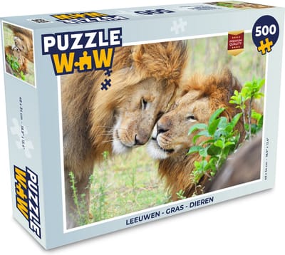 Puzzel Leeuwen - Gras - Dieren - Legpuzzel - Puzzel 500 stukjes