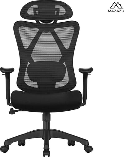 MIRA Home - Bureaustoel - Stoel - Zwart - Mesh - 68x66x125cm