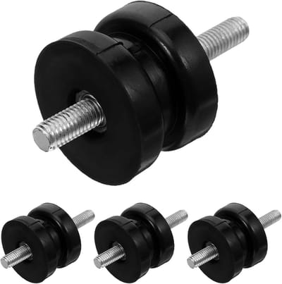 Motorsteunbus Set - Trillingsdemper Kussens - Stille Werking - Schokabsorberend Rubber - 4 Stuks - Zwart