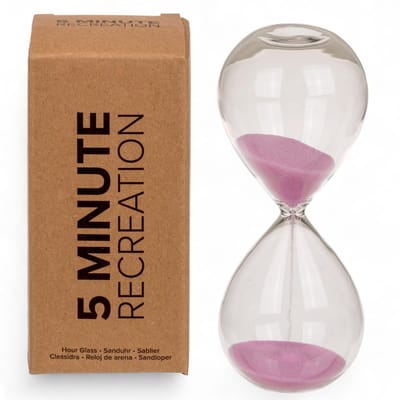 Dailygoods- Zandloper 5 Minuten - Decoratieve Timer - Ontspanning - Kantoor/Woonkamer - Cadeau - 12,5 cm