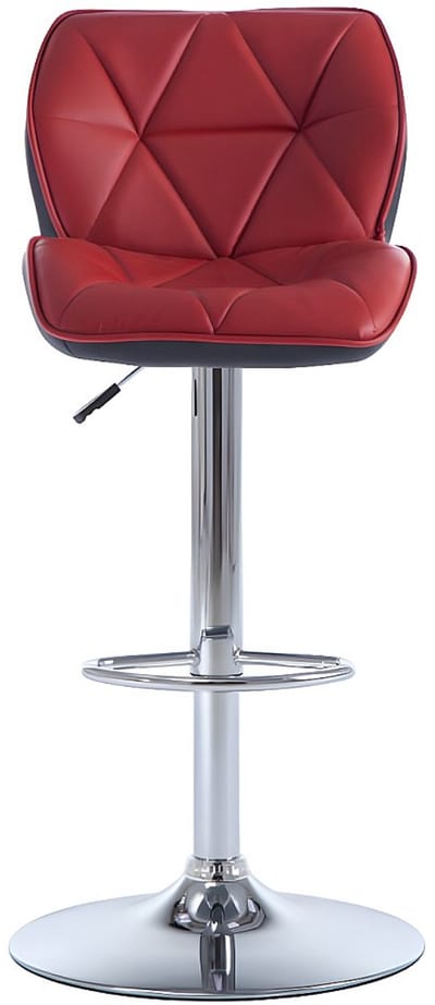 Vente-unique Set van 2 barkrukken CALVIN - Kunstleer - In hoogte verstelbaar - Rood L 45 cm x H 109 cm x D 51 cm