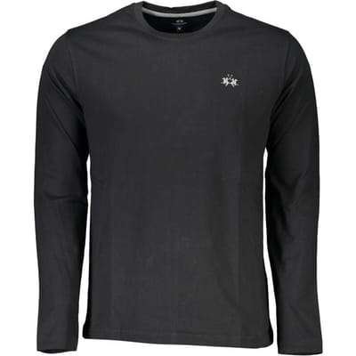 La Martina Zwarte Katoenen Heren T-shirt