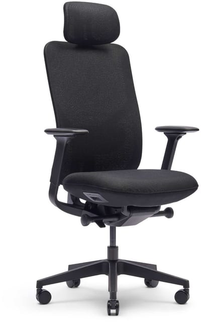 ZINNIA Bureaustoel, met verstelbare hoofdsteun, Pure Black